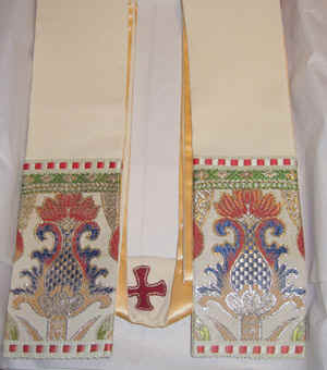 On behalf of the United States, President Barack Obama presents this Redemptionist Saint John Newmann, Philadelphia bishop from 1852 to 1860, stole to Pope Benedict XVI